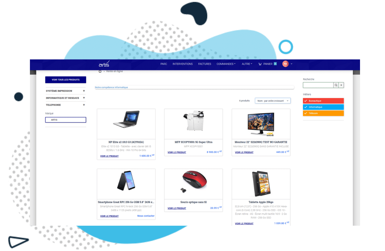 Commande en ligne des produits